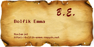 Bolfik Emma névjegykártya